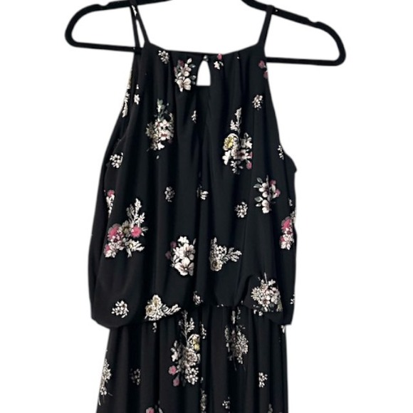 Maurices Black Floral Halter Maxi‎ Dress S Wedding Cruise Vacation Cottagecore - Picture 16 of 16